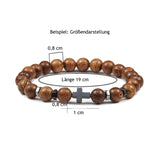 Thompson Luxury Stein-Perlenarmband Tigerauge mit Kreuz “Cory”