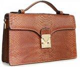 Thompson Luxury Bags "Felicitas" Snake-Prägung Echtleder Handtasche