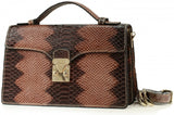 Thompson Luxury Bags "Felicitas" Snake-Prägung Echtleder Handtasche