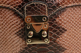 Thompson Luxury Bags "Felicitas" Snake-Prägung Echtleder Handtasche