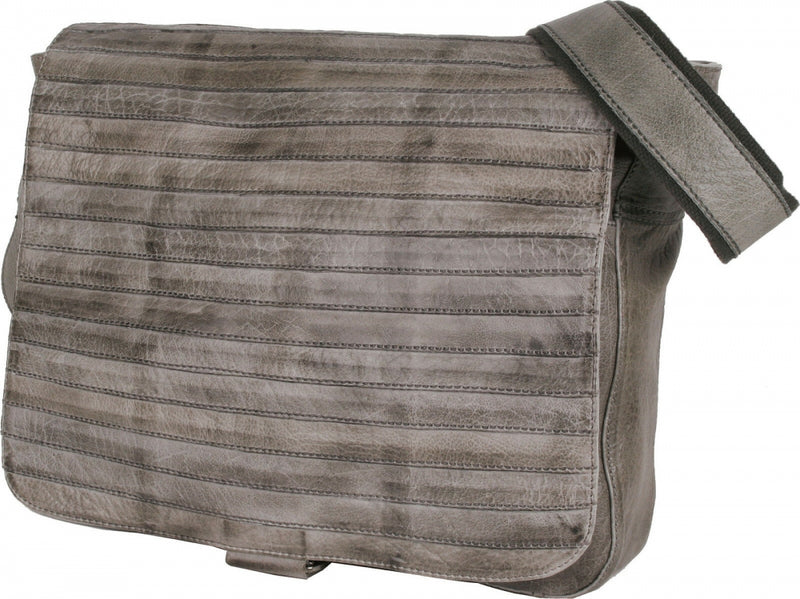 BULL & HUNT® Messenger Bag "Grey-Stripe" Büffel-Leder