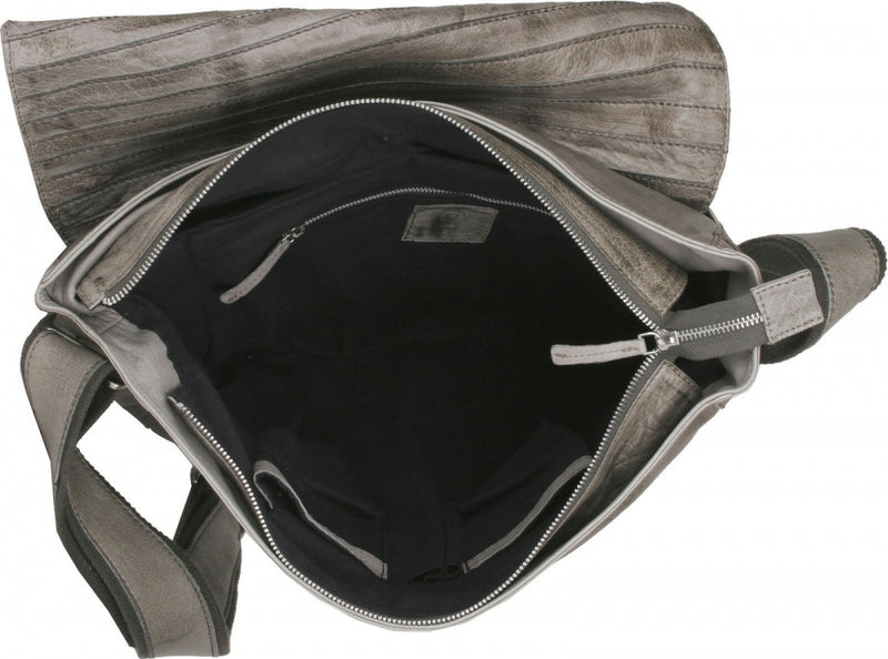 BULL & HUNT® Messenger Bag "Grey-Stripe" Büffel-Leder