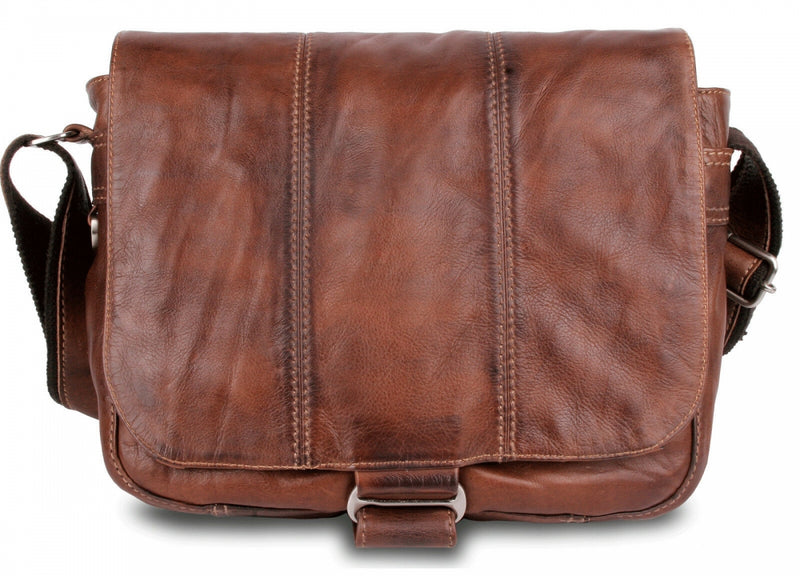 BULL& HUNT® Herren Messenger-Bag “ Twenty-Five Waver Washed" Büffel-Leder