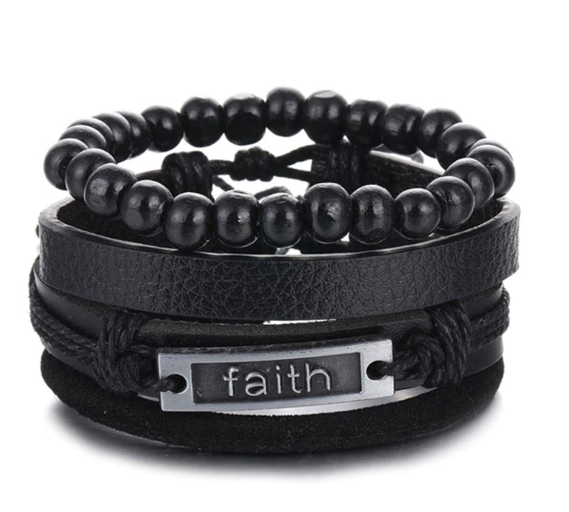 Thompson Luxury Kunstleder- und Kugel-Armband “Faith”