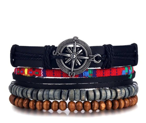 Thompson Luxury Kunstleder-Armband, 4-lagig “Jay”