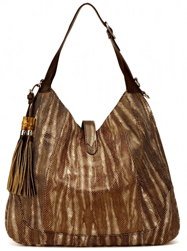 Thompson Luxury Bags "Karla" Schulter-Hobo-Bag Leder Snake-Prägung