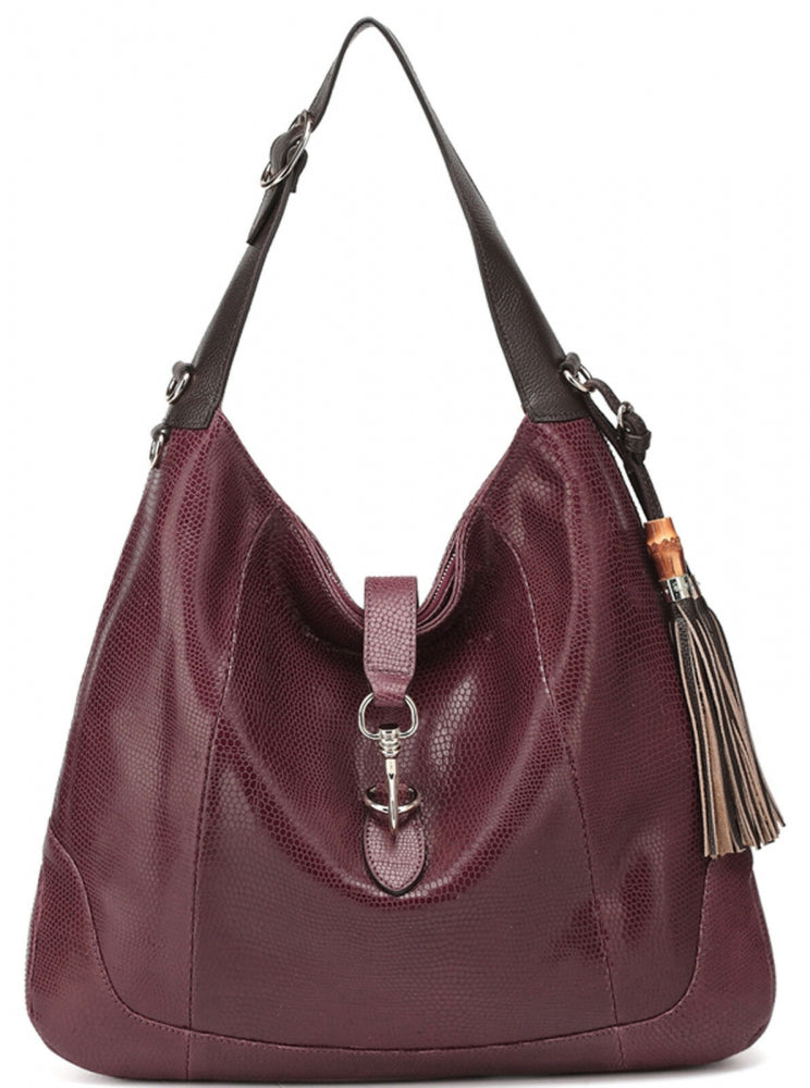 Thompson Luxury Bags "Karla" Schulter-Hobo-Bag Leder Snake-Prägung