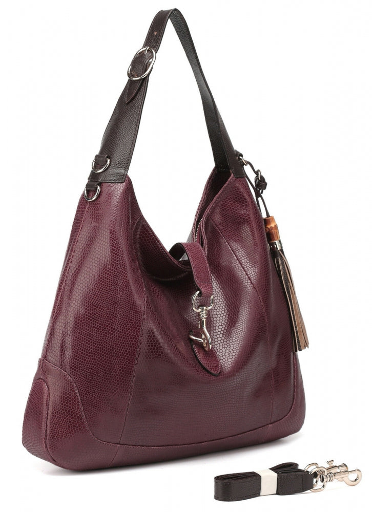 Thompson Luxury Bags "Karla" Schulter-Hobo-Bag Leder Snake-Prägung
